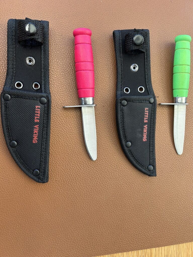 Little Viking Kids Knife Fuchsia - Green